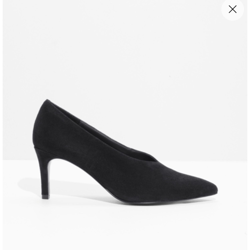 SOLD & Other Stories Black Suede Pumps with vamp